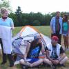 CAMP MURDER cast photo. From left to right: Pamela Sutch, Greta Volkova, Matt Bruzzio, Victor Gaspar, Tim Hatch, Jamie Morgan, Kyle Rappaport. 