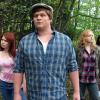 The young cast of the indie horror movie IT KILLS CAMP BLOOD 7 from Polonia Brothers / Sterling Entertainment. From left to right: Mel Heflin as Anne, Wyatt Wood as Drake, Greta Volkova as Ginny, and Jamie Morgan as Lizzie.