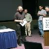 Left to right: Filmmakers Joe Bagnardi, Jeff Kirkendall, Michael Kazlo II, Jeff Burns and Bruce G. Hallenbeck at The New York State Museum 2006 Independent Film Festival, Albany, NY, October 28th, 2006.