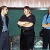 From left to right: James Carolus, Bruce G. Hallenbeck and Jeff Kirkendall at the Upstate New York Area Premiere of JB Productions' anthology horror movie THE EDGE OF REALITY at Broadway Joe's Theatre Grill, September 19th, 2003.