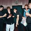 From left to right: Bruce G. Hallenbeck, Rosa Hallenbeck, Colin Lovelock, Jeff Kirkendall and Joe Bagnardi at the Upstate New York Area Premiere of JB Productions' anthology horror movie THE EDGE OF REALITY at Broadway Joe's Theatre Grill, September 19th, 2003.