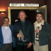 (From left to right) Director Mark Polonia and actors Jeff Kirkendall and James Carolus attend the Creature Double-Feature at The Madison Theater, Albany, NY on April 27th, 2014.